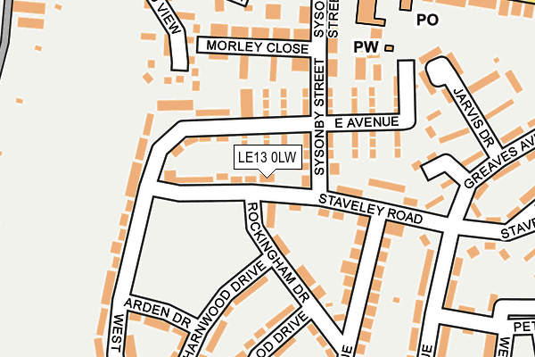 LE13 0LW map - OS OpenMap – Local (Ordnance Survey) LE13 0LW map - OS OpenMap – Local (Ordnance Survey)