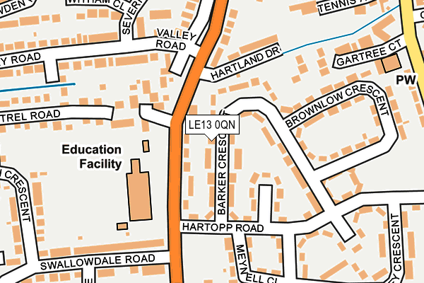 LE13 0QN map - OS OpenMap – Local (Ordnance Survey) LE13 0QN map - OS OpenMap – Local (Ordnance Survey)