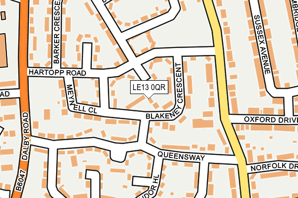 LE13 0QR map - OS OpenMap – Local (Ordnance Survey) LE13 0QR map - OS OpenMap – Local (Ordnance Survey)