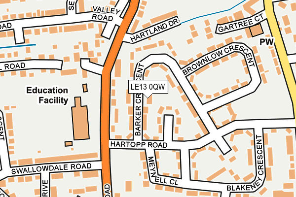 LE13 0QW map - OS OpenMap – Local (Ordnance Survey) LE13 0QW map - OS OpenMap – Local (Ordnance Survey)