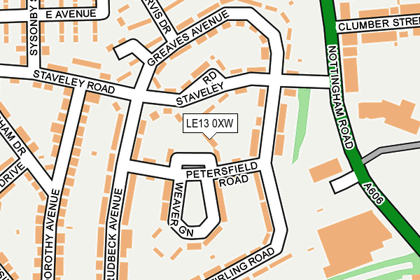 LE13 0XW map - OS OpenMap – Local (Ordnance Survey) LE13 0XW map - OS OpenMap – Local (Ordnance Survey)