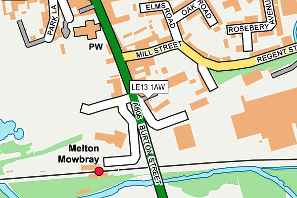 LE13 1AW map - OS OpenMap – Local (Ordnance Survey) LE13 1AW map - OS OpenMap – Local (Ordnance Survey)