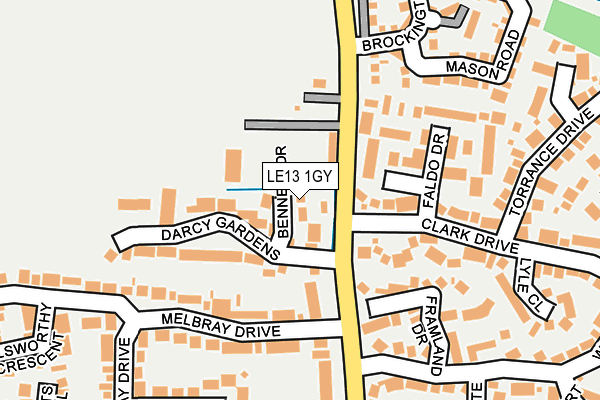 LE13 1GY map - OS OpenMap – Local (Ordnance Survey) LE13 1GY map - OS OpenMap – Local (Ordnance Survey)