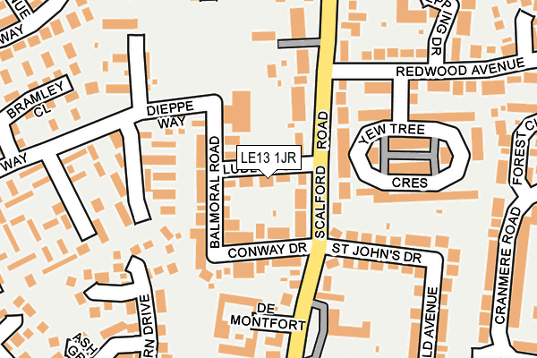 LE13 1JR map - OS OpenMap – Local (Ordnance Survey) LE13 1JR map - OS OpenMap – Local (Ordnance Survey)
