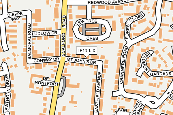 LE13 1JX map - OS OpenMap – Local (Ordnance Survey) LE13 1JX map - OS OpenMap – Local (Ordnance Survey)