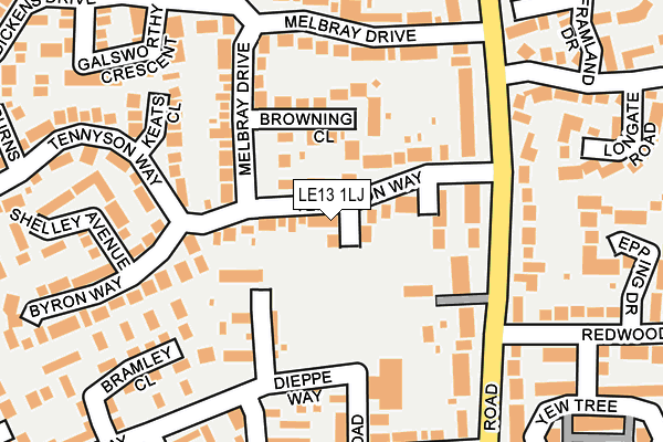 LE13 1LJ map - OS OpenMap – Local (Ordnance Survey) LE13 1LJ map - OS OpenMap – Local (Ordnance Survey)
