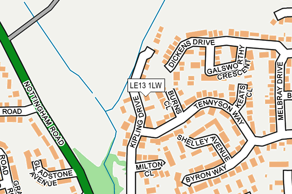 LE13 1LW map - OS OpenMap – Local (Ordnance Survey) LE13 1LW map - OS OpenMap – Local (Ordnance Survey)