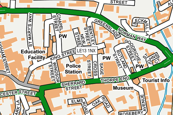 LE13 1NX map - OS OpenMap – Local (Ordnance Survey) LE13 1NX map - OS OpenMap – Local (Ordnance Survey)
