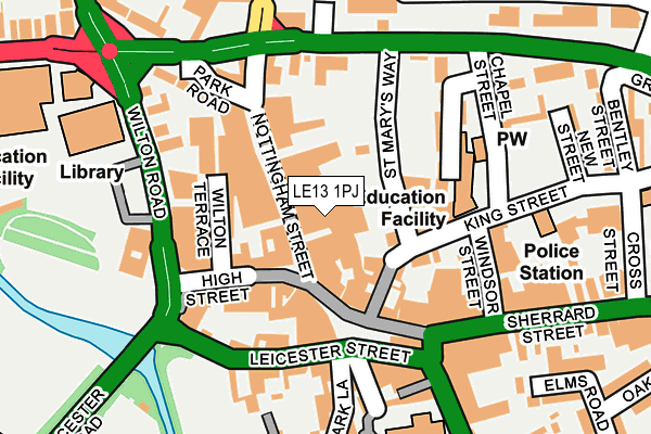 LE13 1PJ map - OS OpenMap – Local (Ordnance Survey) LE13 1PJ map - OS OpenMap – Local (Ordnance Survey)