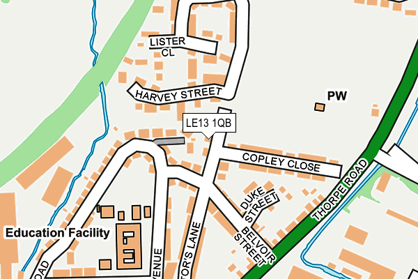 LE13 1QB map - OS OpenMap – Local (Ordnance Survey) LE13 1QB map - OS OpenMap – Local (Ordnance Survey)