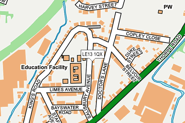 LE13 1QX map - OS OpenMap – Local (Ordnance Survey) LE13 1QX map - OS OpenMap – Local (Ordnance Survey)