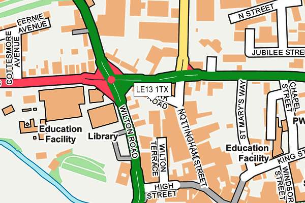LE13 1TX map - OS OpenMap – Local (Ordnance Survey) LE13 1TX map - OS OpenMap – Local (Ordnance Survey)