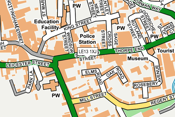 LE13 1XJ map - OS OpenMap – Local (Ordnance Survey) LE13 1XJ map - OS OpenMap – Local (Ordnance Survey)