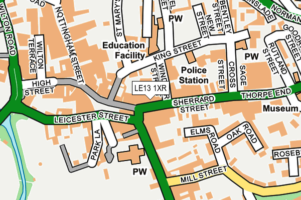 LE13 1XR map - OS OpenMap – Local (Ordnance Survey) LE13 1XR map - OS OpenMap – Local (Ordnance Survey)
