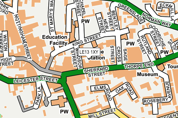 LE13 1XY map - OS OpenMap – Local (Ordnance Survey) LE13 1XY map - OS OpenMap – Local (Ordnance Survey)