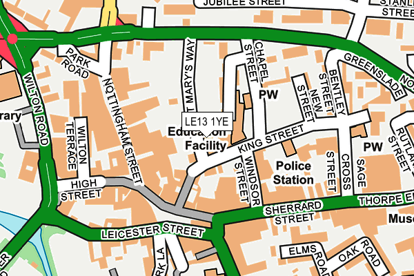 LE13 1YE map - OS OpenMap – Local (Ordnance Survey) LE13 1YE map - OS OpenMap – Local (Ordnance Survey)