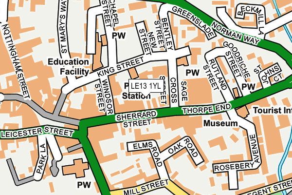 LE13 1YL map - OS OpenMap – Local (Ordnance Survey) LE13 1YL map - OS OpenMap – Local (Ordnance Survey)