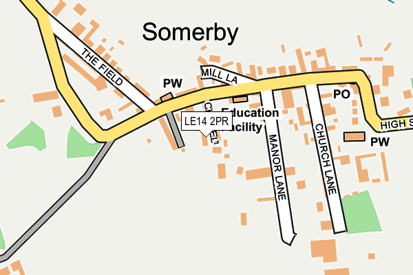 LE14 2PR map - OS OpenMap – Local (Ordnance Survey)