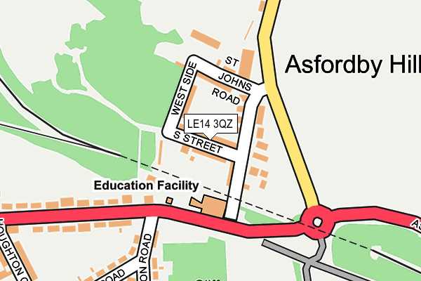 LE14 3QZ map - OS OpenMap – Local (Ordnance Survey) LE14 3QZ map - OS OpenMap – Local (Ordnance Survey)
