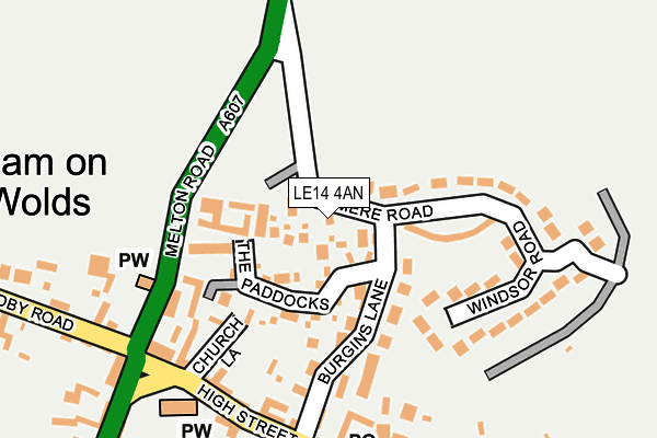 LE14 4AN map - OS OpenMap – Local (Ordnance Survey) LE14 4AN map - OS OpenMap – Local (Ordnance Survey)