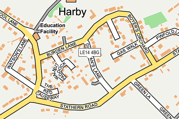 LE14 4BG map - OS OpenMap – Local (Ordnance Survey)