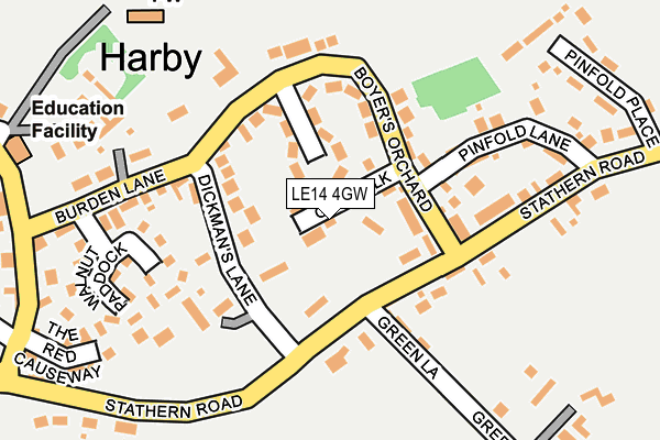 LE14 4GW map - OS OpenMap – Local (Ordnance Survey)