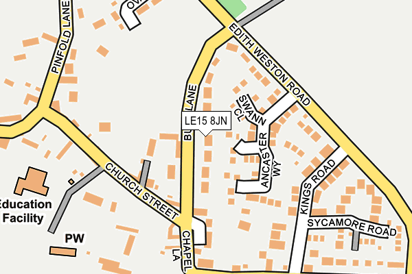 LE15 8JN map - OS OpenMap – Local (Ordnance Survey) LE15 8JN map - OS OpenMap – Local (Ordnance Survey)