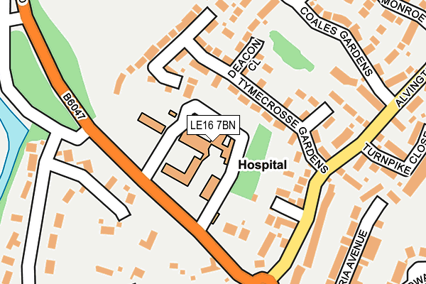 LE16 7BN map - OS OpenMap – Local (Ordnance Survey) LE16 7BN map - OS OpenMap – Local (Ordnance Survey)