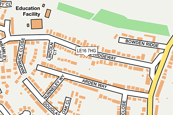 LE16 7HG map - OS OpenMap – Local (Ordnance Survey)