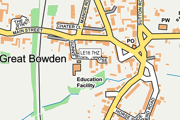 LE16 7HZ map - OS OpenMap – Local (Ordnance Survey)