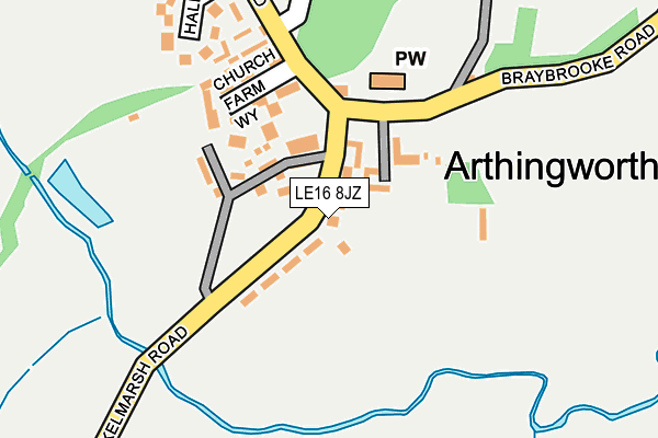 LE16 8JZ map - OS OpenMap – Local (Ordnance Survey)