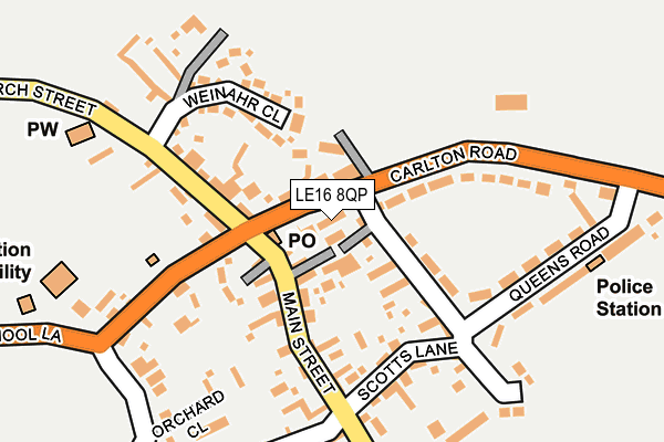 LE16 8QP map - OS OpenMap – Local (Ordnance Survey) LE16 8QP map - OS OpenMap – Local (Ordnance Survey)