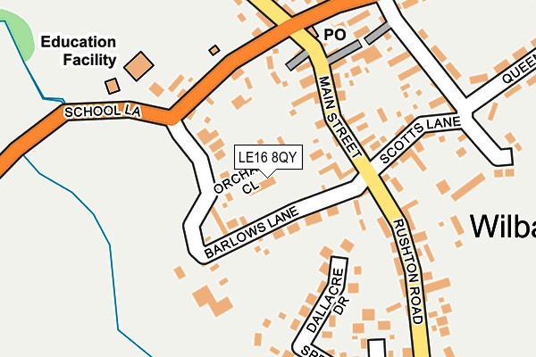 LE16 8QY map - OS OpenMap – Local (Ordnance Survey) LE16 8QY map - OS OpenMap – Local (Ordnance Survey)