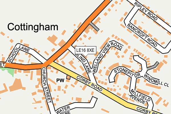 LE16 8XE map - OS OpenMap – Local (Ordnance Survey) LE16 8XE map - OS OpenMap – Local (Ordnance Survey)