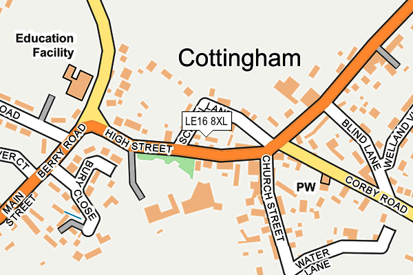 LE16 8XL map - OS OpenMap – Local (Ordnance Survey)