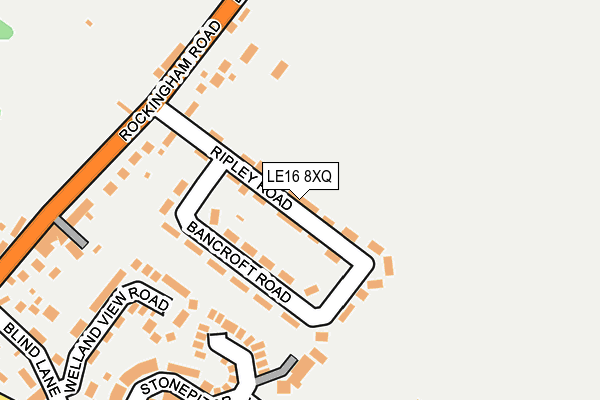 LE16 8XQ map - OS OpenMap – Local (Ordnance Survey) LE16 8XQ map - OS OpenMap – Local (Ordnance Survey)