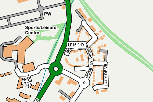 LE16 9HX map - OS OpenMap – Local (Ordnance Survey) LE16 9HX map - OS OpenMap – Local (Ordnance Survey)