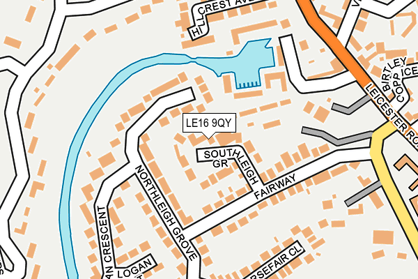 LE16 9QY map - OS OpenMap – Local (Ordnance Survey) LE16 9QY map - OS OpenMap – Local (Ordnance Survey)