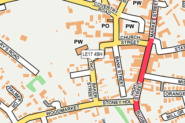 LE17 4BH map - OS OpenMap – Local (Ordnance Survey) LE17 4BH map - OS OpenMap – Local (Ordnance Survey)