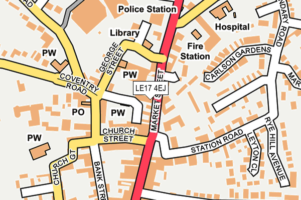 LE17 4EJ map - OS OpenMap – Local (Ordnance Survey) LE17 4EJ map - OS OpenMap – Local (Ordnance Survey)