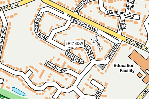 LE17 4QW map - OS OpenMap – Local (Ordnance Survey) LE17 4QW map - OS OpenMap – Local (Ordnance Survey)