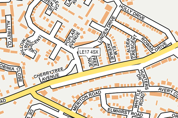 LE17 4SX map - OS OpenMap – Local (Ordnance Survey) LE17 4SX map - OS OpenMap – Local (Ordnance Survey)