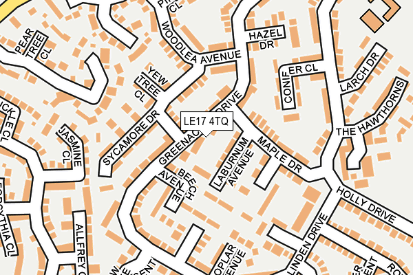 LE17 4TQ map - OS OpenMap – Local (Ordnance Survey) LE17 4TQ map - OS OpenMap – Local (Ordnance Survey)