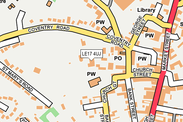 LE17 4UJ map - OS OpenMap – Local (Ordnance Survey) LE17 4UJ map - OS OpenMap – Local (Ordnance Survey)