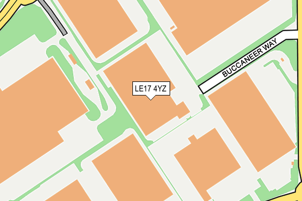 LE17 4YZ map - OS OpenMap – Local (Ordnance Survey) LE17 4YZ map - OS OpenMap – Local (Ordnance Survey)