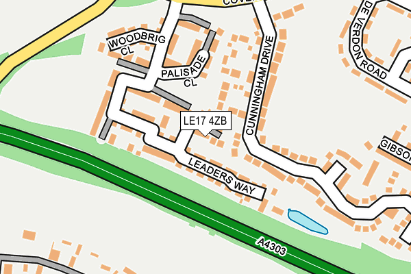 LE17 4ZB map - OS OpenMap – Local (Ordnance Survey)
