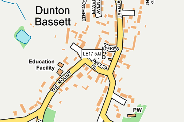 LE17 5JJ map - OS OpenMap – Local (Ordnance Survey)