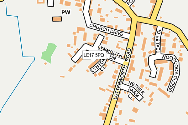 LE17 5PQ map - OS OpenMap – Local (Ordnance Survey) LE17 5PQ map - OS OpenMap – Local (Ordnance Survey)