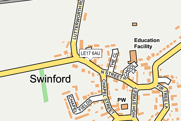 LE17 6AU map - OS OpenMap – Local (Ordnance Survey) LE17 6AU map - OS OpenMap – Local (Ordnance Survey)