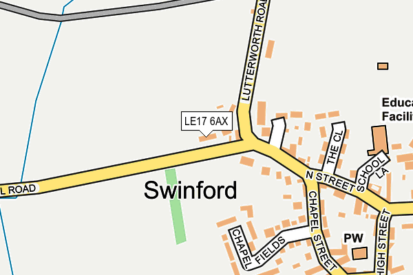 LE17 6AX map - OS OpenMap – Local (Ordnance Survey) LE17 6AX map - OS OpenMap – Local (Ordnance Survey)
